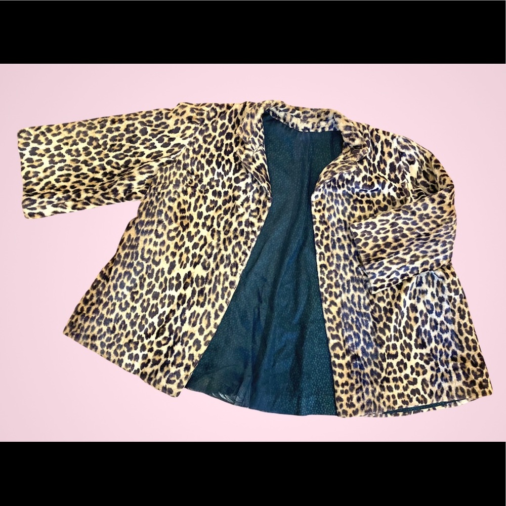 HOLY GRAIL 60s leopard faux fur swing coat with silk lining